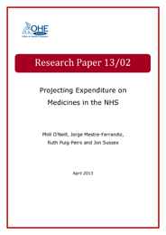 Projecting Expenditure on Medicines in the NHS