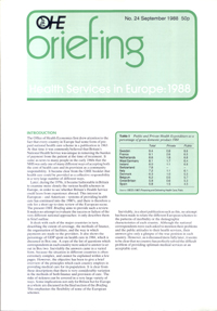 Health Services in Europe: 1988