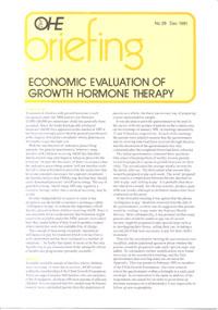 Economic Evaluation of Growth Hormone Therapy