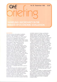 Handling Uncertainty in the Results of Economic Evaluation