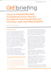 Health Financing and Pharmaceutical Policy Reform in the Countries of Central and Eastern Europe