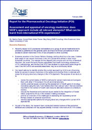 Assessment and Appraisal of Oncology Medicines: NICE’s Approach and International HTA Experience