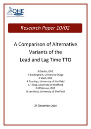 A Comparison of Alternative Variants of the Lead and Lag Time TTO