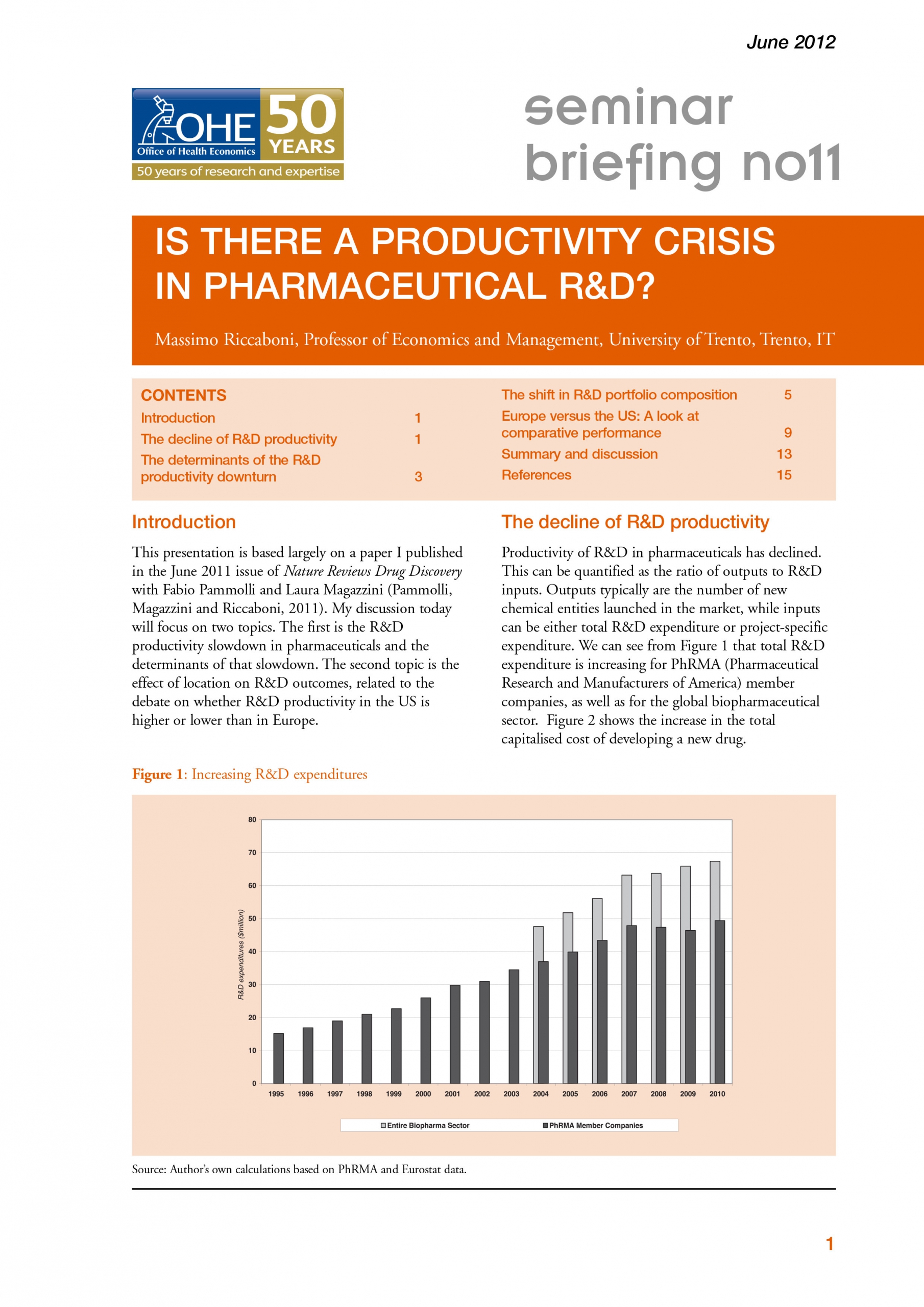 Is There a Productivity Crisis in Pharmaceutical R&D?