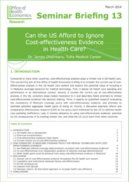 Can the US Afford to Ignore Cost-effectiveness Evidence?