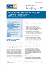 Value Based Pricing in Sweden: Lessons for Design?