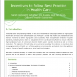 410 - Incentives to follow best practice in health care