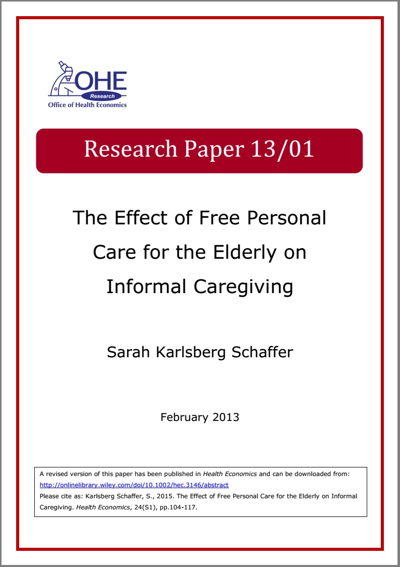 The Effect of Free Personal Care for the Elderly on Informal Caregiving
