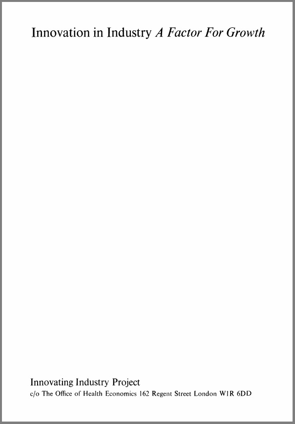 Innovation in industry cover page