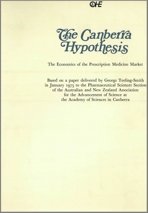 Canberra Hypothesis: the Economics of the Prescription Medicine Market