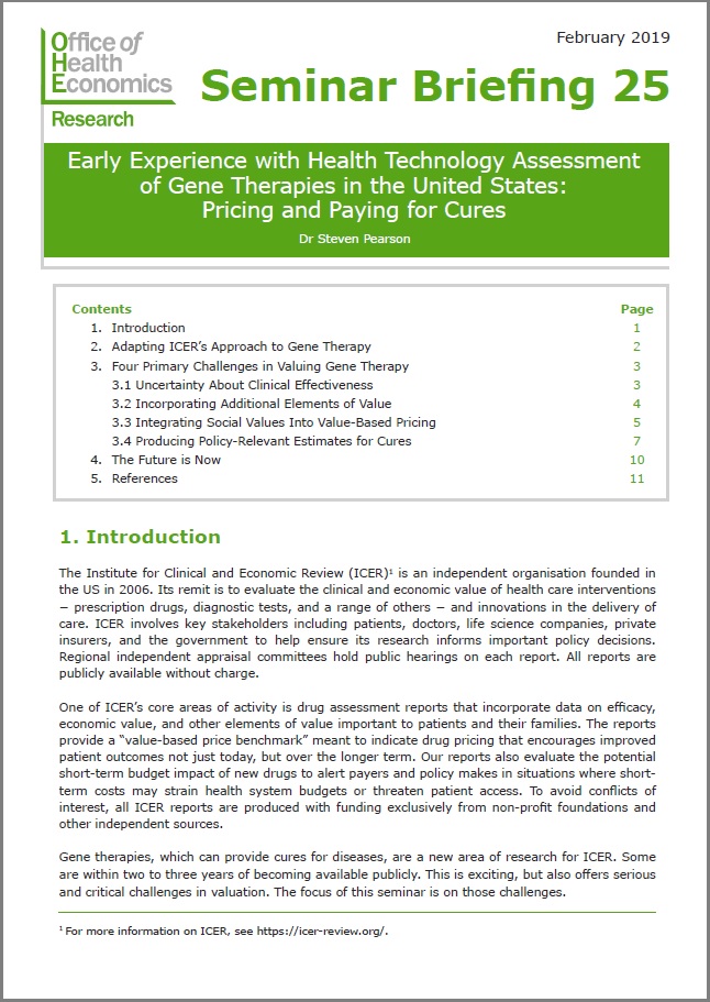 Early Experience with Health Technology Assessment of Gene Therapies in the United States