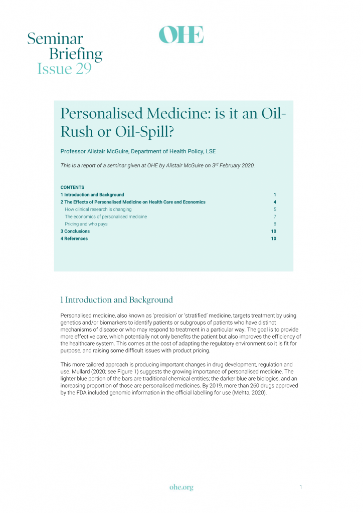 Personalised Medicine: is it an Oil-Rush or Oil-Spill?
