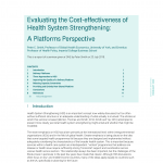 Evaluating the Cost-effectiveness of Health System Strengthening: A Platforms Perspective