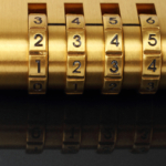 A gold padlock