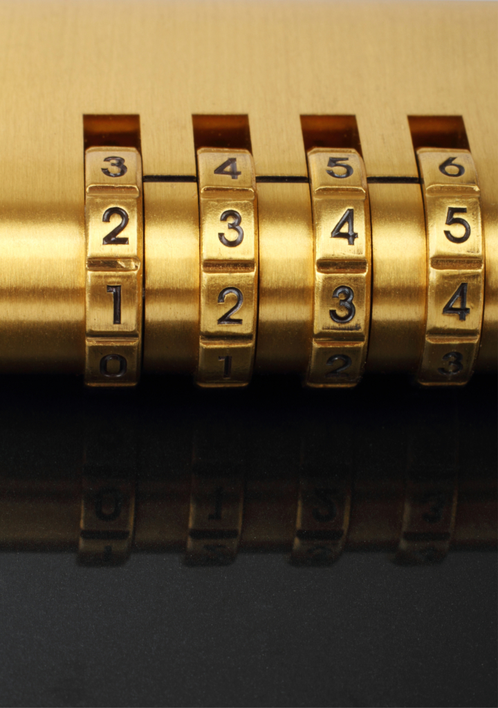 A gold padlock