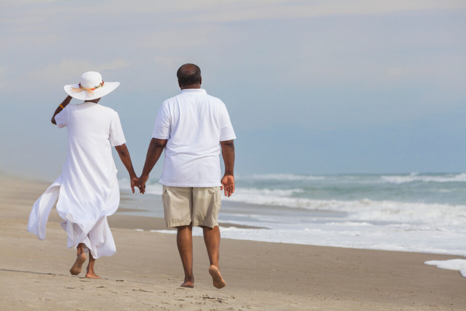 Patient preferences for treatment in relapsed/refractory acute leukemia - OHE Happy Senior African American Couple Man Woman on Beach