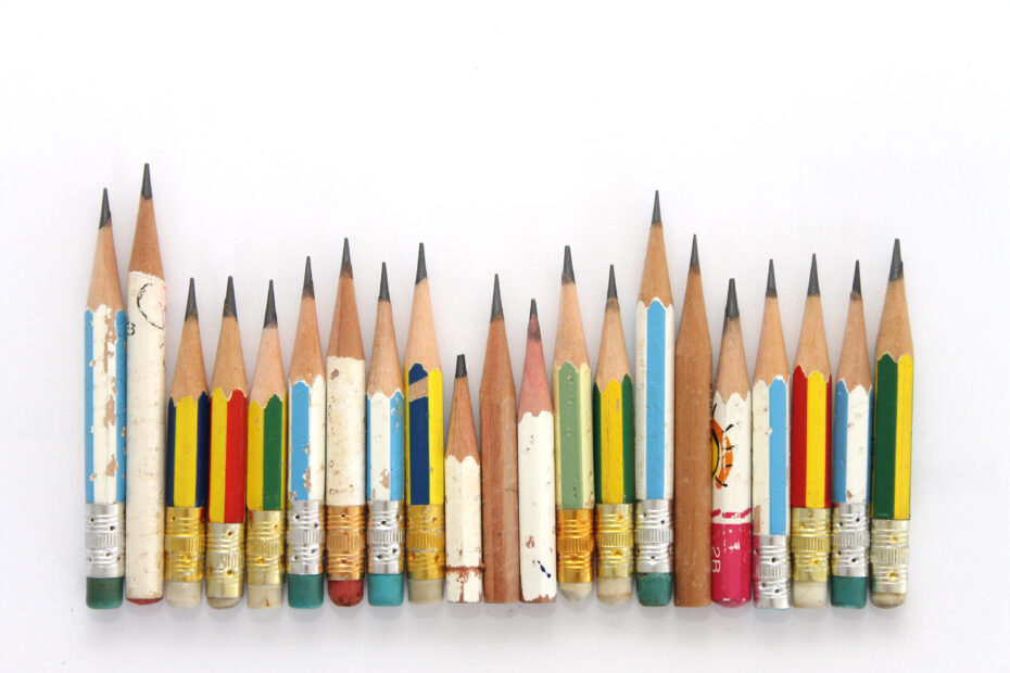 colourful short pencils next to each other